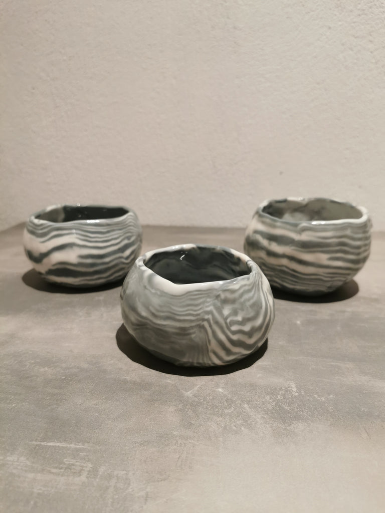 Porcelain Original Nerikomi Ceramic Pinch Pots