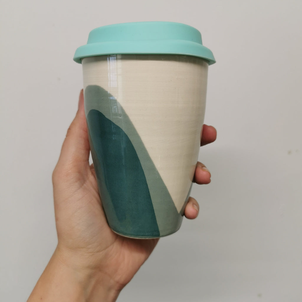 Poured Teal Shades Travel Cup